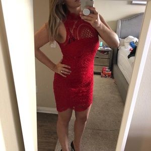 Lacey red cocktail dress